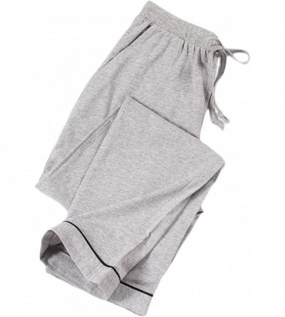 Bottoms Women's Classic Stretch 100% Cotton Knit Pajama Bottom Lounge Pants - Gray - C7186DZDOLQ $27.69
