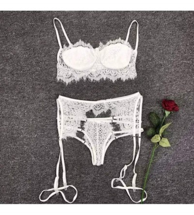 Baby Dolls & Chemises Lingerie for Women for Sex Womens 3-Pieces Lace Sexy Lingerie Straps Bra and Panty Garter Set Underwear...