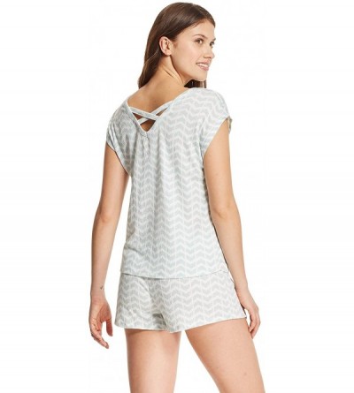 Sets Womens Short Sleeve Shirt and Shorts Pajama Lounge Sleepwear Set - Mint - CD18Q6EYCWN $14.08