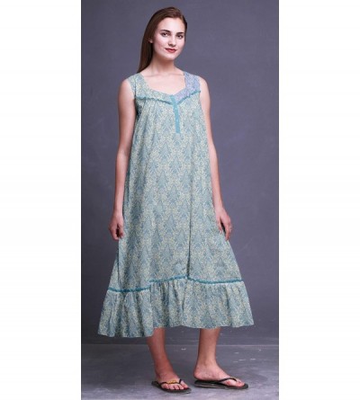 Nightgowns & Sleepshirts Nightgowns for Women Mid-Calf Printed Sleepwear Night Ware Dress - Baby Blue2 - CQ18S8QYOKI $27.09