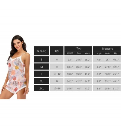 Sets Pajama Set for Women Sleepwear Shorts Floral Cami Pj Sets Nightwear Soft - Pink - CD1906XG8TS $21.34