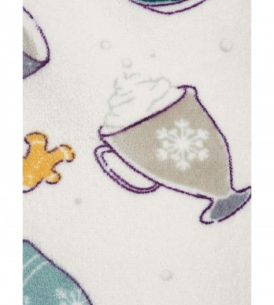 Bottoms Hot Cocoa & Coffee Mugs Winter White Fleece Jogger Lounge Sleep Pants - CL18YHNXWCC $24.02
