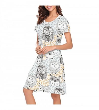 Tops Women's Short Sleeve Nightshirts Polar White Owl Small Pretty Sleepshirts Dress Tee - Childish With Funny - CP199IHMXRZ ...