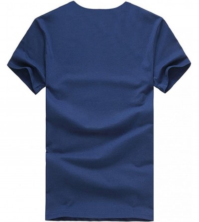 Tops Fashion Women's Casual T-Shirt Loose Short-Sleeved Leaf Print O-Neck Top - Blue - C918O3M05U3 $12.91