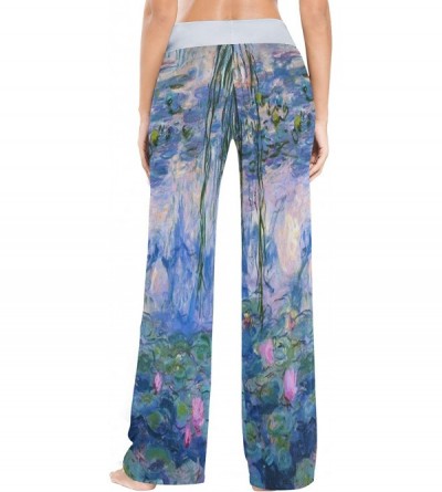 Bottoms Womens Pajama Lounge Pants Monarch Butterflies Flowers Wide Leg Casual Palazzo Pj Sleep Pants Girls - As Color 3 - CT...