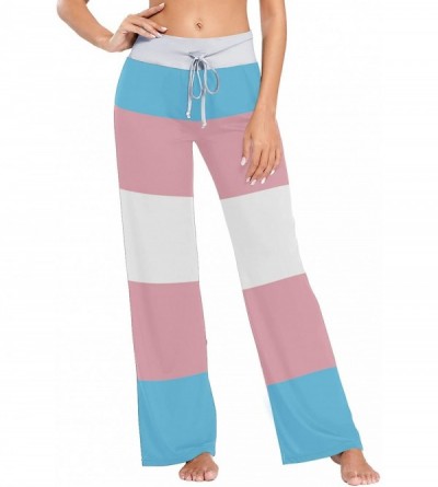 Bottoms Women's Loose Casual Comfy Pajama Pants Drawstring Palazzo Wide Leg Lounge Pants - Color5 - CC197EK35YQ $54.50