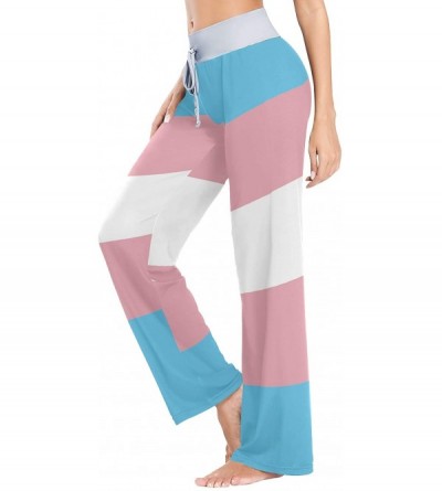 Bottoms Women's Loose Casual Comfy Pajama Pants Drawstring Palazzo Wide Leg Lounge Pants - Color5 - CC197EK35YQ $22.48
