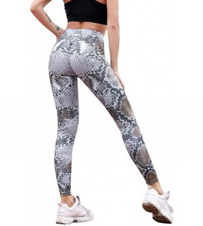 Tops High Waist Yoga Pants Stretch Workout Leggings for Womans Tummy Control Gym Pants - Khaki - CD18UAAGLR8 $10.37