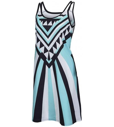 Thermal Underwear Womens Mini Dresses Boho Sleeveless Dress A-Line Tunic Tank Sundress - 3 Light Blue - CL18RXQ0I3C $12.82