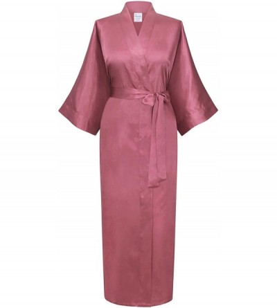 Robes Women's Kimono Robe- Long - Dusty Rose - CR11ANEGFYJ $24.58