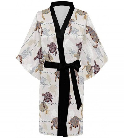 Robes Custom Turkey Autumn Leaves Women Kimono Robes Beach Cover Up for Parties Wedding (XS-2XL) - Multi 4 - CK194S4GQ32 $54.78