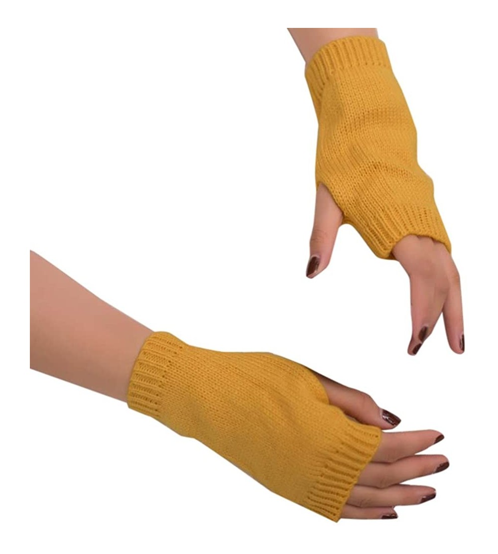 Thermal Underwear Women Girl Knitted Arm Fingerless Warm Winter Gloves Soft Warm Mitten Hot Sale! - CN18LLLQISD $8.74