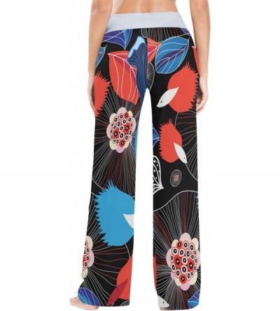 Bottoms Graphic Flowers and Fishes Women's Pajama Pants Loose Drawstring Lounge Pants Sleepwear - CE19C4YI670 $30.93