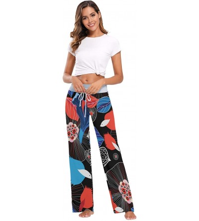 Bottoms Graphic Flowers and Fishes Women's Pajama Pants Loose Drawstring Lounge Pants Sleepwear - CE19C4YI670 $30.93