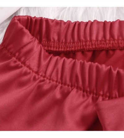 Thermal Underwear Women Shorts Silk Satin Sexy Flowers Floral Lace Pajamas Underwear - Red - C7197XHXOR3 $11.05