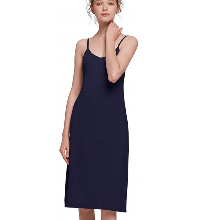 Nightgowns & Sleepshirts Womens Full Slip Dress Adjustable Spaghetti Strap Cami Slip Under Maxi Dress Sexy V Neck Chemise Nig...