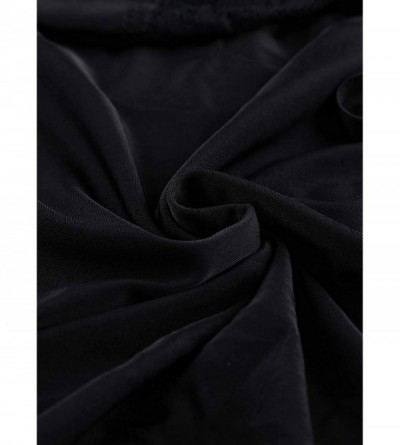 Nightgowns & Sleepshirts Sexy Plus Size Lace Sleep Lingerie Satin Sleepwear Sets S-5X - Ablack Venecia - CJ18UREZ2XL $15.49