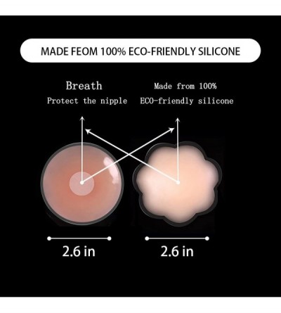 Accessories Nippleless Covers Pasties Silicone Reusable Breast Pasties Adhesive Bra (4 Pairs Round 2020 Version) - CE18GDDM4D...
