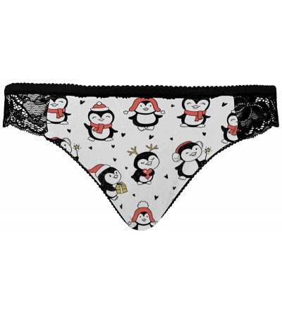 Thermal Underwear Lace Underwear Low Rise Panties Briefs for Lady Winter Holidays Cute Penguins - Multi 1 - CR19E7LI3NC $17.77