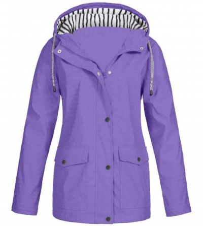 Thermal Underwear Sport Jacket for Women Leewos Solid Windbreaker Outdoor Plus Waterproof Hooded Raincoat Windproof Jacket Co...