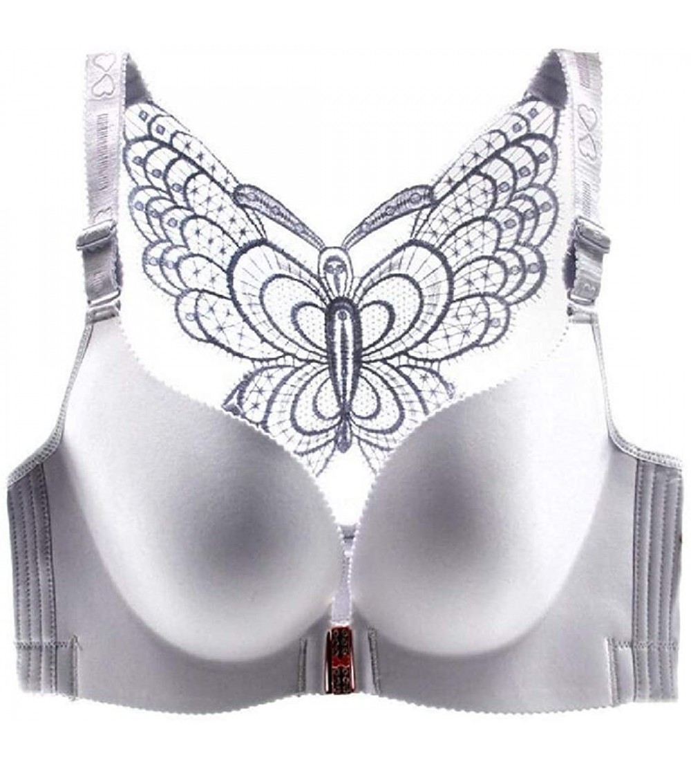 Bras Womens Front Closure Back Plus Size Wirefree Everyday Bra - 8 - CF18TNA35MT $23.24