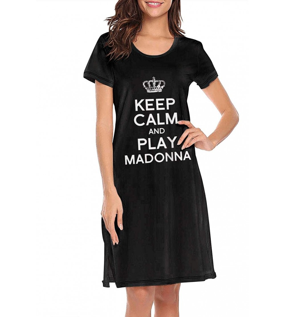 Nightgowns & Sleepshirts Madonna-Madame-X-Logo- Soft Nightgowns Long Nightdress Sleepshirts Sleepwear for Women Girls - White...