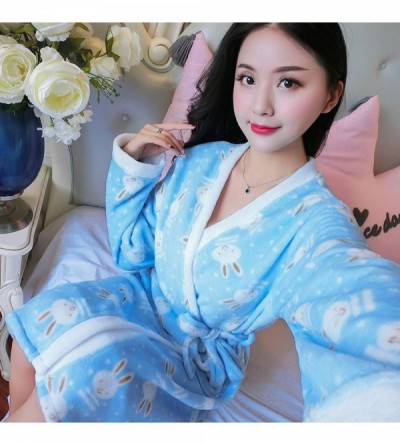 Robes Thicken Nightgowns Winter Bathrobe Women Pajamas Bath Flannel Warm Robe Sleepwear Womens Robes Coral Velvet R Q 739 2 -...