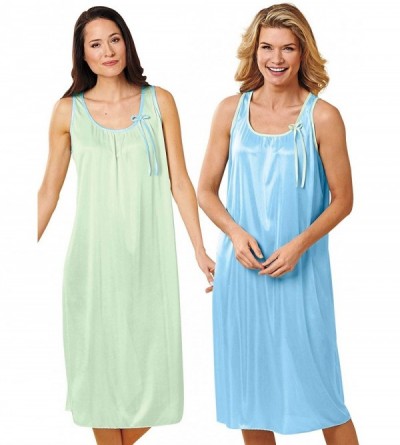 Nightgowns & Sleepshirts 2-Pack Sleeveless Nightgowns - Green/Blue - CE18Q98S0UD $31.36
