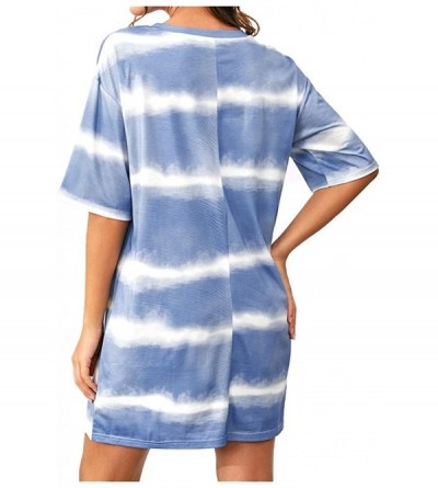 Sets Womens Cute Tie Dye Dress Summer Short Sleeve O Neck Sundresses for Women - F - C519COULLNX $32.79