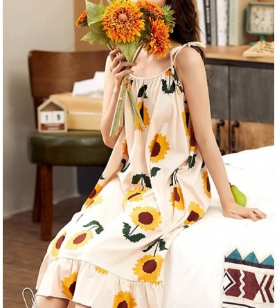 Nightgowns & Sleepshirts Women's Summer Sunflower Boho Dresses Soft Lounge House Dress Sleepwear Nightgowns for Juniors Girl ...