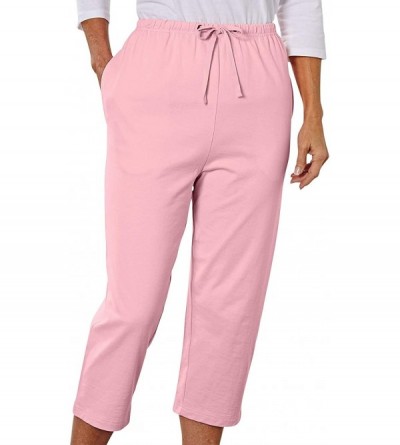 Bottoms 100% Cotton Comfortable Knit Capris- Color Rose- Size Extra Large- Rose- Size Extra Large - CR19C4IKIO5 $13.13