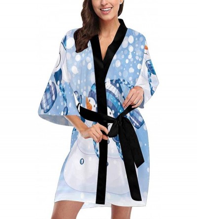 Robes Custom Christmas Cartoon Animals Xmas Women Kimono Robes Beach Cover Up for Parties Wedding (XS-2XL) - Multi 4 - CD194A...