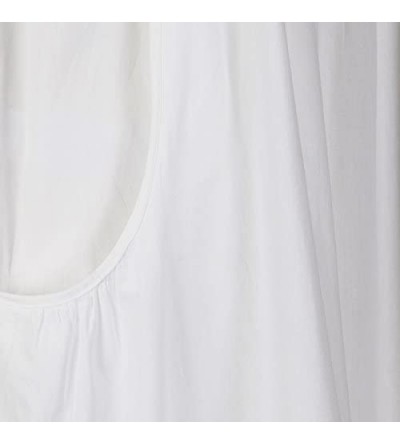 Nightgowns & Sleepshirts 100% Cotton Short Sleeve Nightgown with Pockets - Lara - White - CH120WFT5YL $37.65