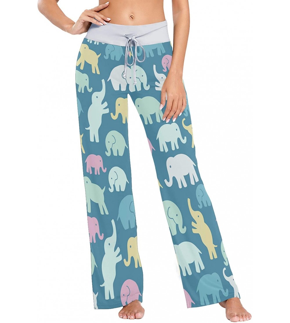 Bottoms Colorful Elephant Women's Pajama Pants Lounge Sleep Wear - Multi - CI19CK6LRL6 $22.89