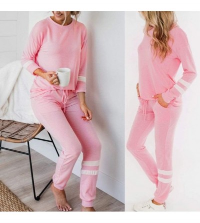Sets Women 2 Pcs Tie Dye Sweatsuit Pajama Sets Long Sleeve Pullover Drawstring Sweatpants Lounge Jogger Set Nightwear E - CY1...