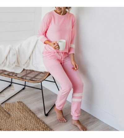 Sets Women 2 Pcs Tie Dye Sweatsuit Pajama Sets Long Sleeve Pullover Drawstring Sweatpants Lounge Jogger Set Nightwear E - CY1...