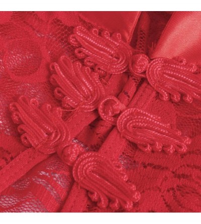 Sets 2020 Women Sexy Lingerie Lace Sleepwear Sleeveless Underwear Robe Pajama Set - Red - CH194AEQSMO $9.47