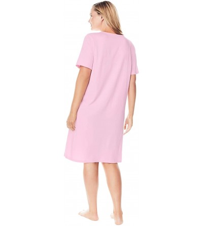 Nightgowns & Sleepshirts Women's Plus Size Cotton Sleepshirt Nightgown - Purple More Coffee (1365) - CE190L9XHW5 $19.62