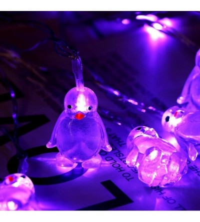 Nightgowns & Sleepshirts Penguin Animal Shape String Lights 10 LED 1.65M - Purple - CM1905QKG6K $12.96
