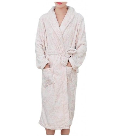 Robes Women Fall Winter Wrap Towels Flannel Lounger Kimono Robe - 3 - CZ18WQNYSXO $29.41