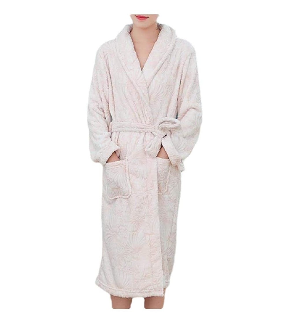 Robes Women Fall Winter Wrap Towels Flannel Lounger Kimono Robe - 3 - CZ18WQNYSXO $29.41