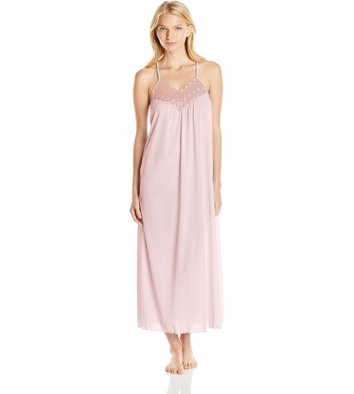 Nightgowns & Sleepshirts Women's Beloved 53 Inch Braided Spaghetti Strap Long Gown - Pink - CN12KSTBH3N $31.02