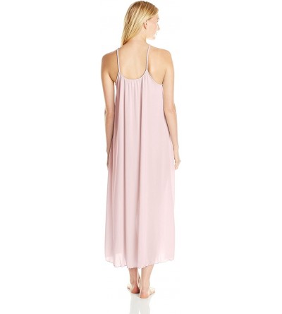 Nightgowns & Sleepshirts Women's Beloved 53 Inch Braided Spaghetti Strap Long Gown - Pink - CN12KSTBH3N $31.02
