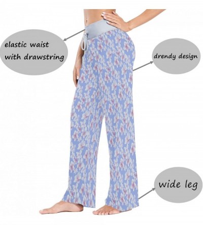Bottoms White Cherry Blossom Women's Pajama Pants Lounge Sleep Wear - Multi - CE19D3RGE9O $23.10