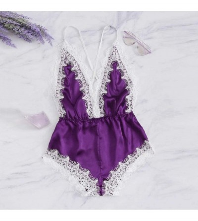 Baby Dolls & Chemises 2019 Sexy Lingerie for Women for Sex Women's Lace Chemise Nighty Babydoll Plus Size Sleepwear Dress - P...