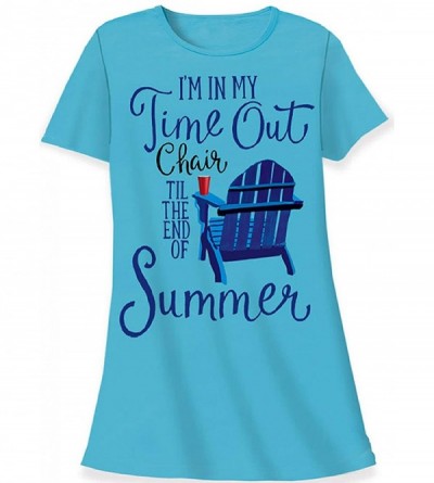 Nightgowns & Sleepshirts I'm in My Time Out Chair Til The End of Summer Sleepshirt Cotton White - CT18OCSZ0DI $31.29