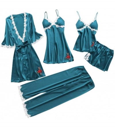 Baby Dolls & Chemises Women Sexy Lace Lingerie Nightwear Underwear Babydoll Sleepwear Dress 5PC Suit - C5199UUNENW $49.74