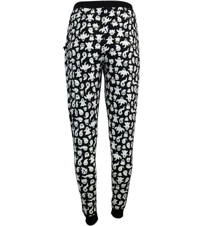 Bottoms Women's Halloween Theme Jogger Pajama Pants with Pockets - Ghosts - CQ18XAQUKZ8 $17.27
