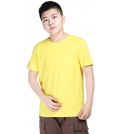 Bustiers & Corsets Short Sleeve Cotton Chest Binder Outerwear T-Shirt for Trans Lesbian Tomboy - Yellow - CO192ON6LLD $26.75