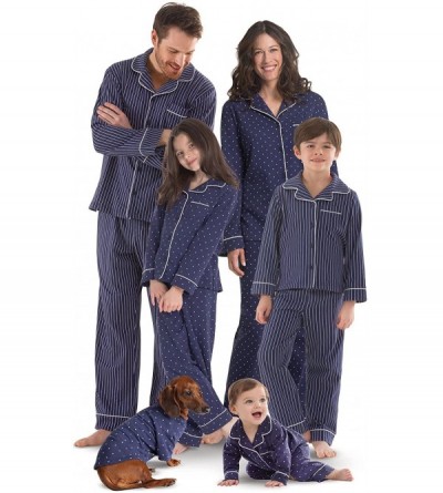 Sets Family Pajamas Super Soft - Family Matching Pajamas- Navy - Youth (Stripe) - CR182DR0A54 $34.82